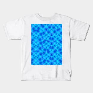 Bright Blue Lines and Diamonds Kids T-Shirt